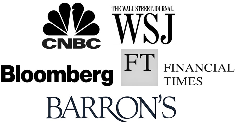cnbc,wsj,bloomber,FT and Barrons logo