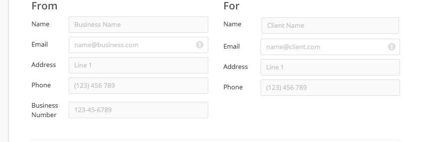 invoicing form