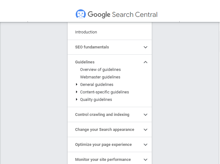 google search console guidelines