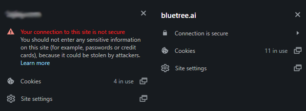 secure vs not secure website
